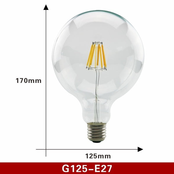 E27 LED Edison Globe Bulbs - G80 G95 G125 - 2, 4, 6 & 8 Watt