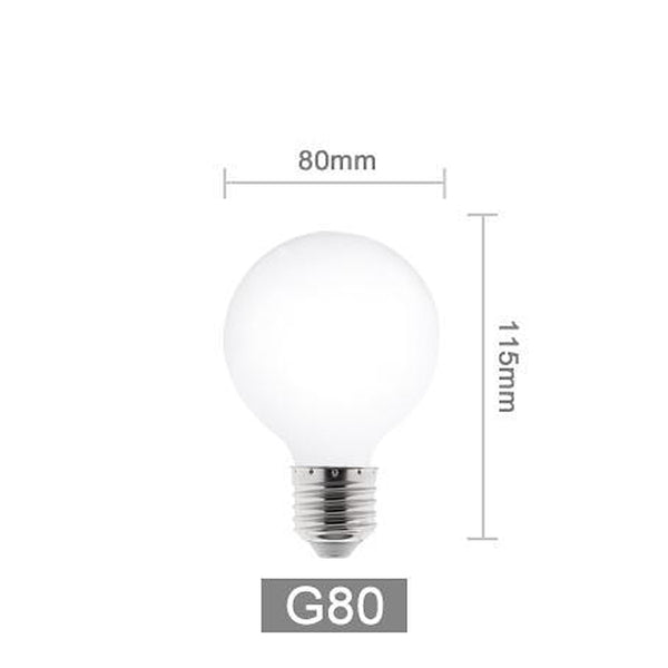 E27 LED milky globe bulbs - G80 G95 G125 - Warm & Cool White