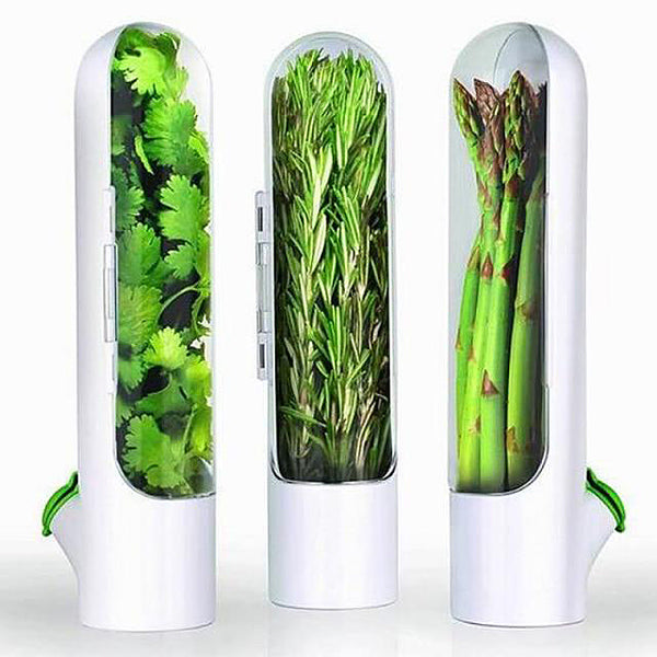 Fridge fresh herb saver keeper pod - with water resevoir