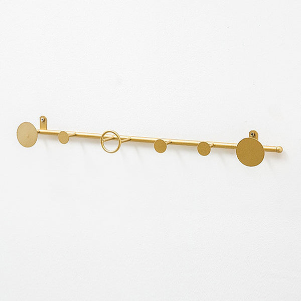 Modern Circular Metal Wall Hooks - Gold Coat Rack