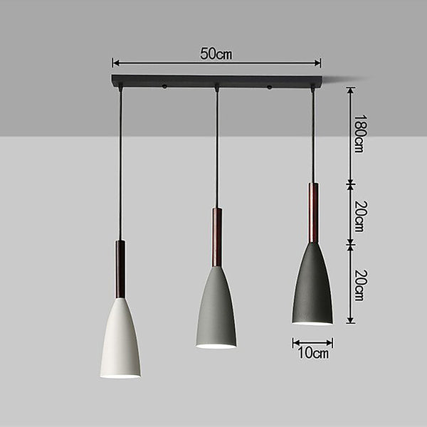 Modern nordic pendant chandelier lights - Black, White, Grey - Metal & Wood