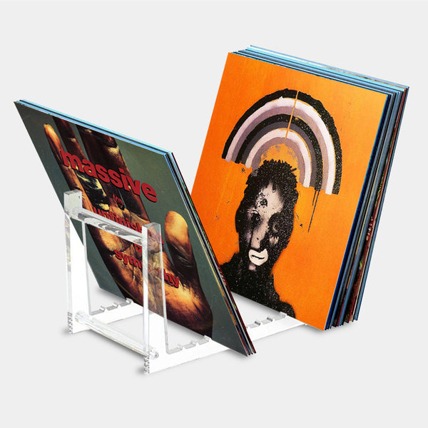 Stylish Modern Acrylic Vinyl Record Stand - 50 Album Storage