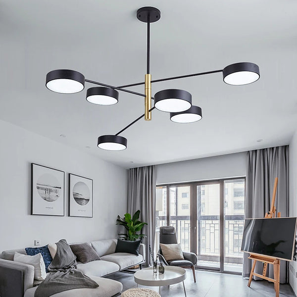 Modern LED Large Spot Chandeliers - Black, Grey - 4, 6 & 8 Lights