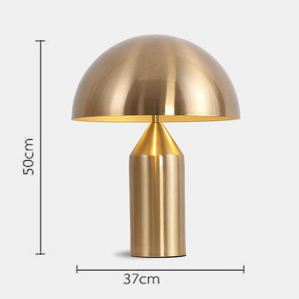 Modern Metal Mushroom Table Lamp - White, Black, Gold - Small & Large