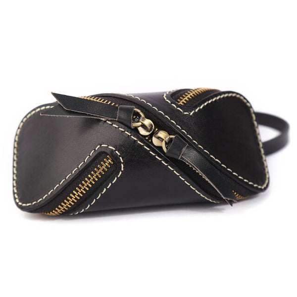 Leather Key Cases With Wrist Strap - black, brown, orange, green, burgundy, red and ox blood red