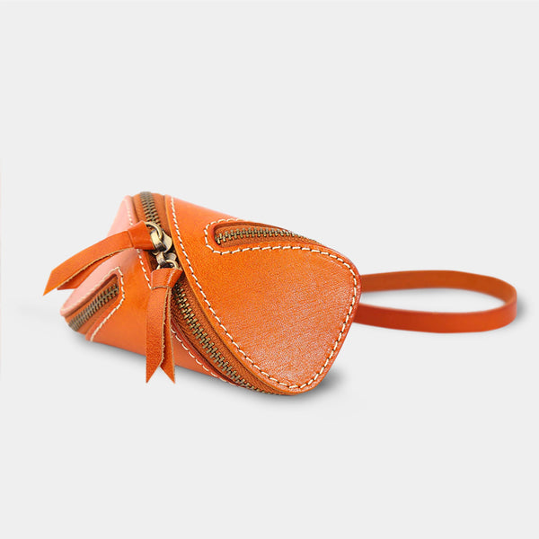 Leather Key Cases With Wrist Strap - black, brown, orange, green, burgundy, red and ox blood red