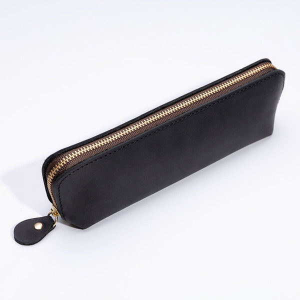 Handmade premium leather pen pencil case - Black, Brown, Green, Blue, Red