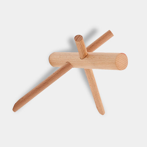Contemporary & Stylish Wooden Cross Sticks Wall Hooks - Beech & Walnut