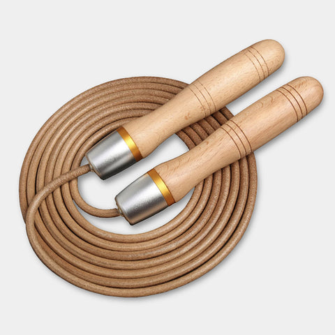 Luxury modern & stylish leather and wood skipping rope - Gold, Grey, Silver, Pink
