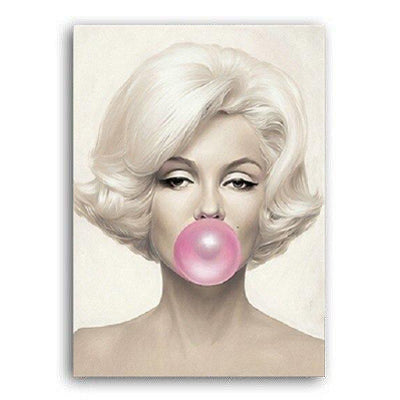Marilyn Monroe & Audrey Hepburn Blowing Bubblegum Contemporary Art Prints
