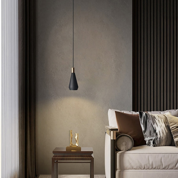 Melrose Black & Gold Metal Modern Minimalist Ceiling Pendant Light