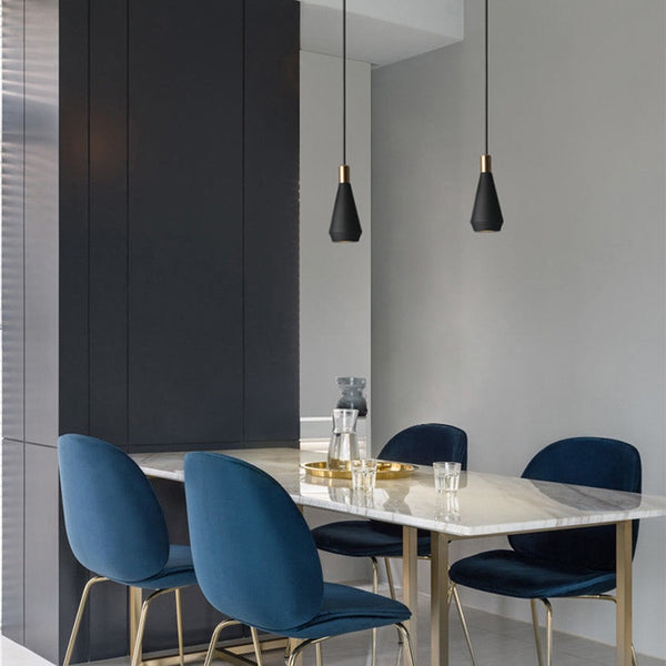 Melrose Black & Gold Metal Modern Minimalist Ceiling Pendant Light