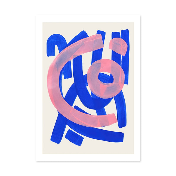 Mid Century Modern Abstract Colour Brush Stroke Canvas Art Prints