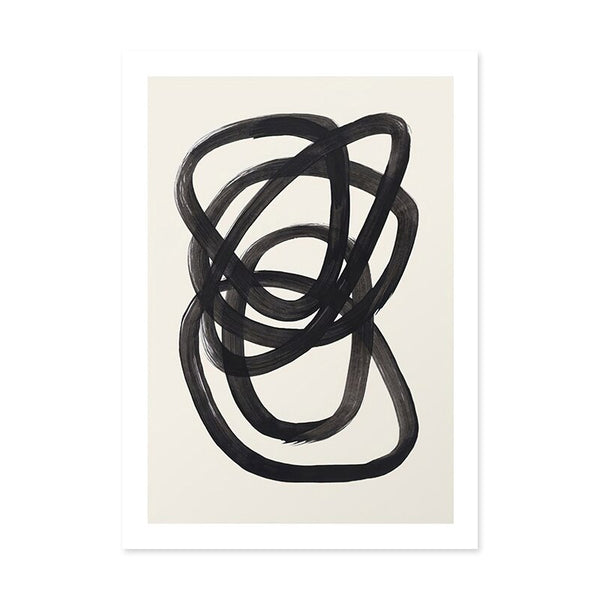 Mid Century Modern Abstract Colour Brush Stroke Canvas Art Prints