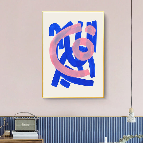 Mid Century Modern Abstract Colour Brush Stroke Canvas Art Prints