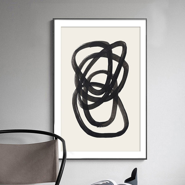 Mid Century Modern Abstract Colour Brush Stroke Canvas Art Prints