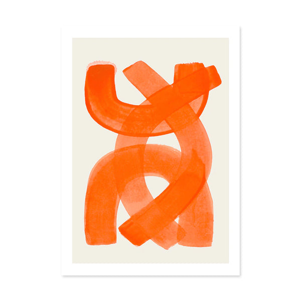 Mid Century Modern Abstract Colour Brush Stroke Canvas Art Prints