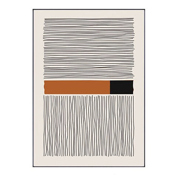 Mid Century Modern Abstract geometric Line Art Print - Cotton Canvas