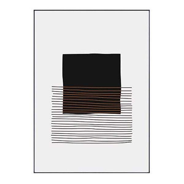 Mid Century Modern Abstract geometric Line Art Print - Cotton Canvas