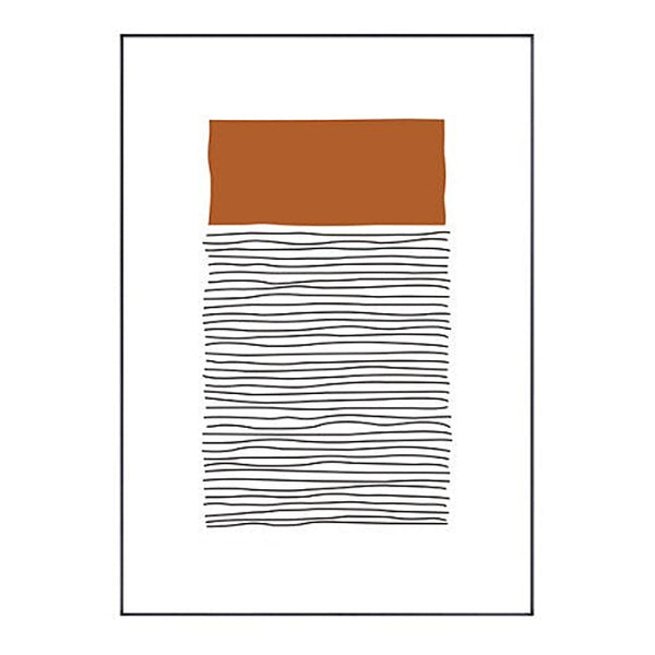 Mid Century Modern Abstract geometric Line Art Print - Cotton Canvas