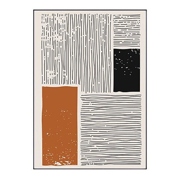 Mid Century Modern Abstract geometric Line Art Print - Cotton Canvas