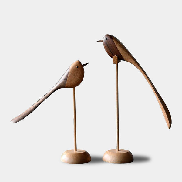 Danish mid century style wooden birds ornament - Medium, Large