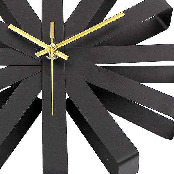 Mid Century Modern  Stainless Steel Asterisk Wall Clock - 30cm - Black, Gold, Silver
