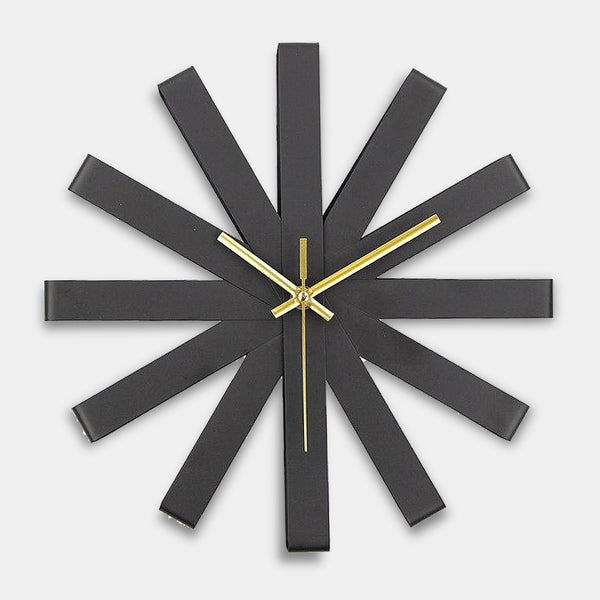 Mid Century Modern  Stainless Steel Asterisk Wall Clock - 30cm - Black, Gold, Silver