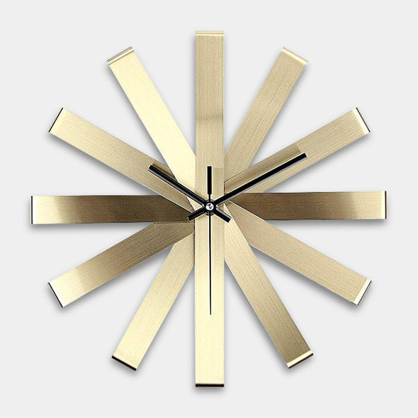 Mid Century Modern  Stainless Steel Asterisk Wall Clock - 30cm - Black, Gold, Silver