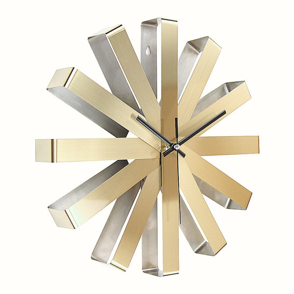 Mid Century Modern  Stainless Steel Asterisk Wall Clock - 30cm - Black, Gold, Silver