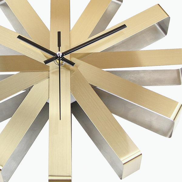 Mid Century Modern  Stainless Steel Asterisk Wall Clock - 30cm - Black, Gold, Silver
