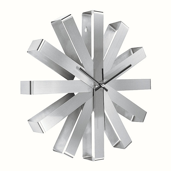 Mid Century Modern  Stainless Steel Asterisk Wall Clock - 30cm - Black, Gold, Silver