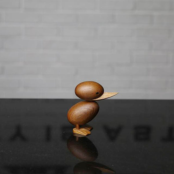Mid Century Modern Wooden Duck And Duckling - Teak