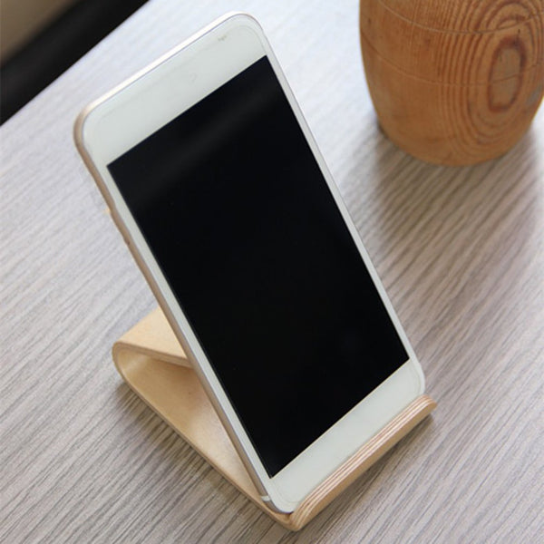 Modern Wooden Mobile Phone Holder - Maple & Walnut Plywood