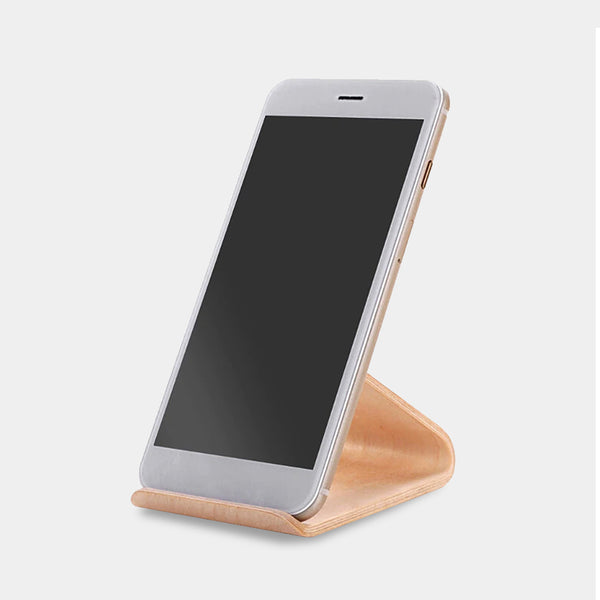 Modern Wooden Mobile Phone Holder - Maple & Walnut Plywood