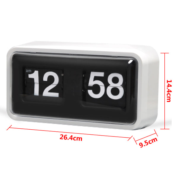 Large modern retro black & white wall flip clock