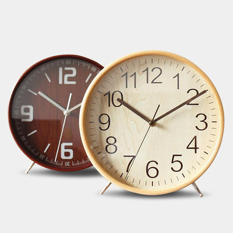 Mid century modern stylish wooden table clocks - Blue, White, Natural