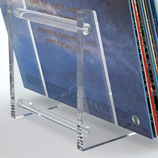 Stylish Modern Acrylic Vinyl Record Stand - 50 Album Storage