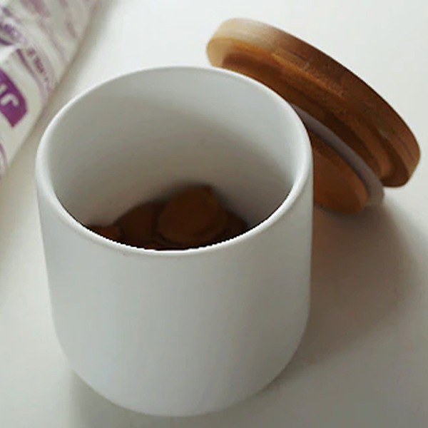 Modern stylish ceramic kitchen storage jars - Black, White - Small, Medium, Large