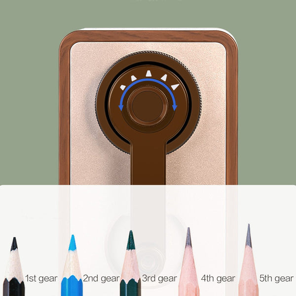 Modern Retro Desktop Pencil Sharpener - Brown, Black