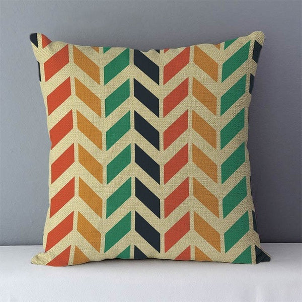Modern Geometric Zig Zag Linen Cushions - multi colour - 45cm