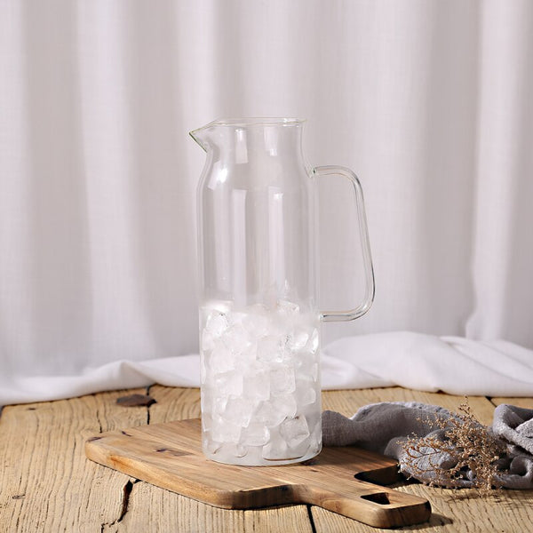 Contemporary Glass & Stainless Steel Water Pitcher - 1100ml, 1700ml