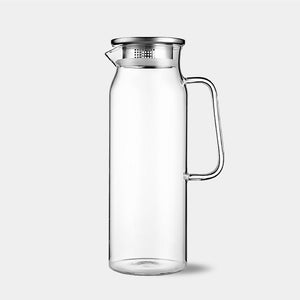 Contemporary Glass & Stainless Steel Water Pitcher - 1100ml, 1700ml