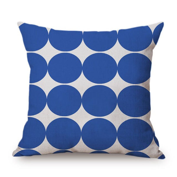 Modern Graphic Colour Spot Cushions - 12 Colours - 45cm - Blue