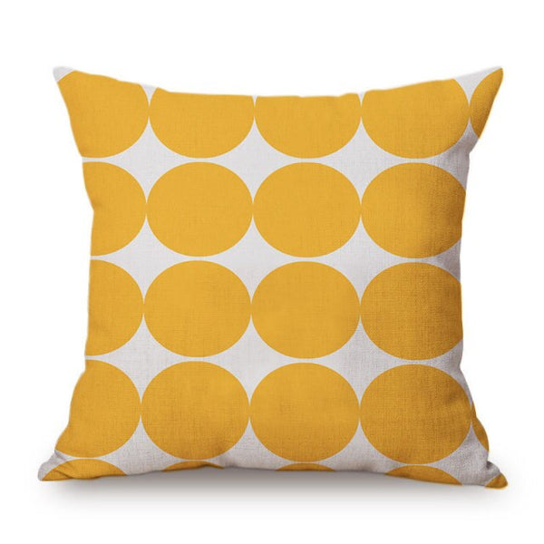 Modern Graphic Colour Spot Cushions - 12 Colours - 45cm - Yellow
