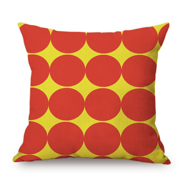 Modern Graphic Colour Spot Cushions - 12 Colours - 45cm Red