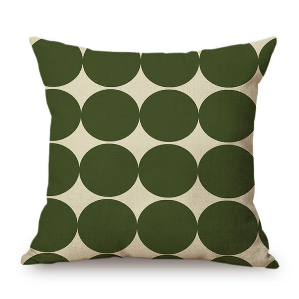 Modern Graphic Colour Spot Cushions - 12 Colours - 45cm - Green