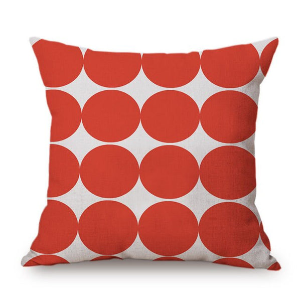 Modern Graphic Colour Spot Cushions - 12 Colours - 45cm - Red