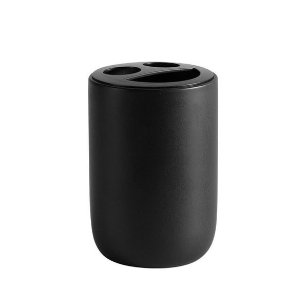 Contemporary Matte Ceramic Bathroom Accessories - Black, Grey, White - Soap Dispenser, Dish, Tumbler, Toothbrush Holder