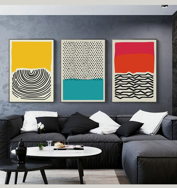 Modern Mid Century Style Retro Graphic Colour Pop Art Prints